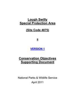 Lough Swilly Special Protection Area Conservation Objectives
