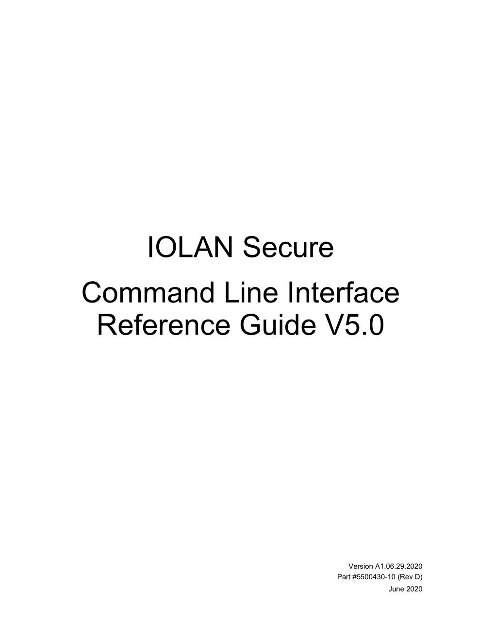 IOLAN CLI Reference Guide