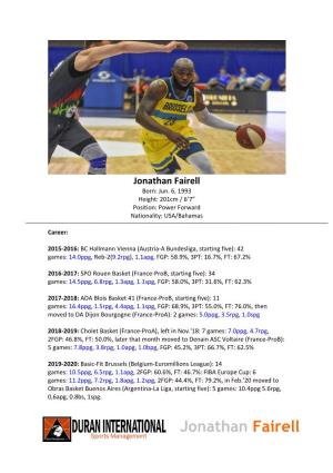 Jonathan Fairell Born: Jun