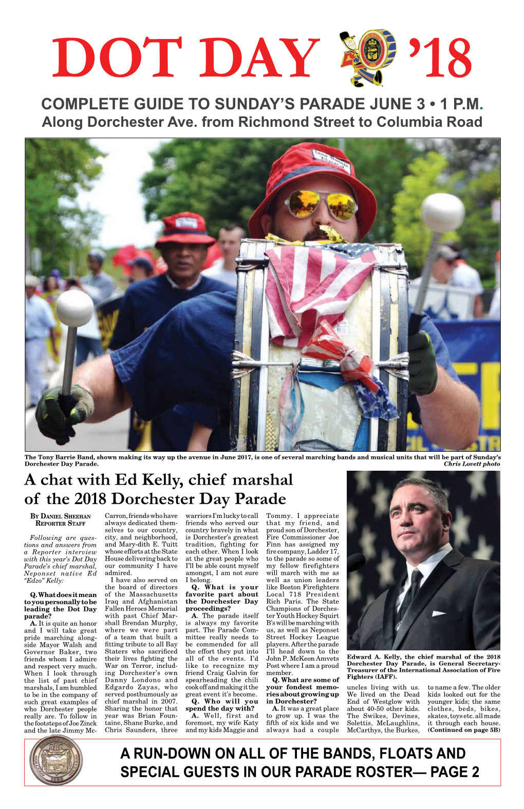 A Chat with Ed Kelly, Chief Marshal of the 2018 Dorchester Day Parade