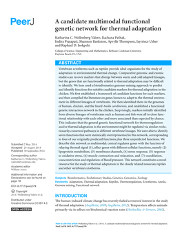 A Candidate Multimodal Functional Genetic Network for Thermal Adaptation
