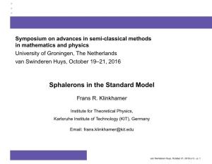 Sphalerons in the Standard Model
