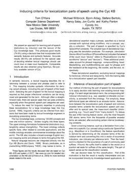 Inducing Criteria for Lexicalization Parts of Speech Using the Cyc KB