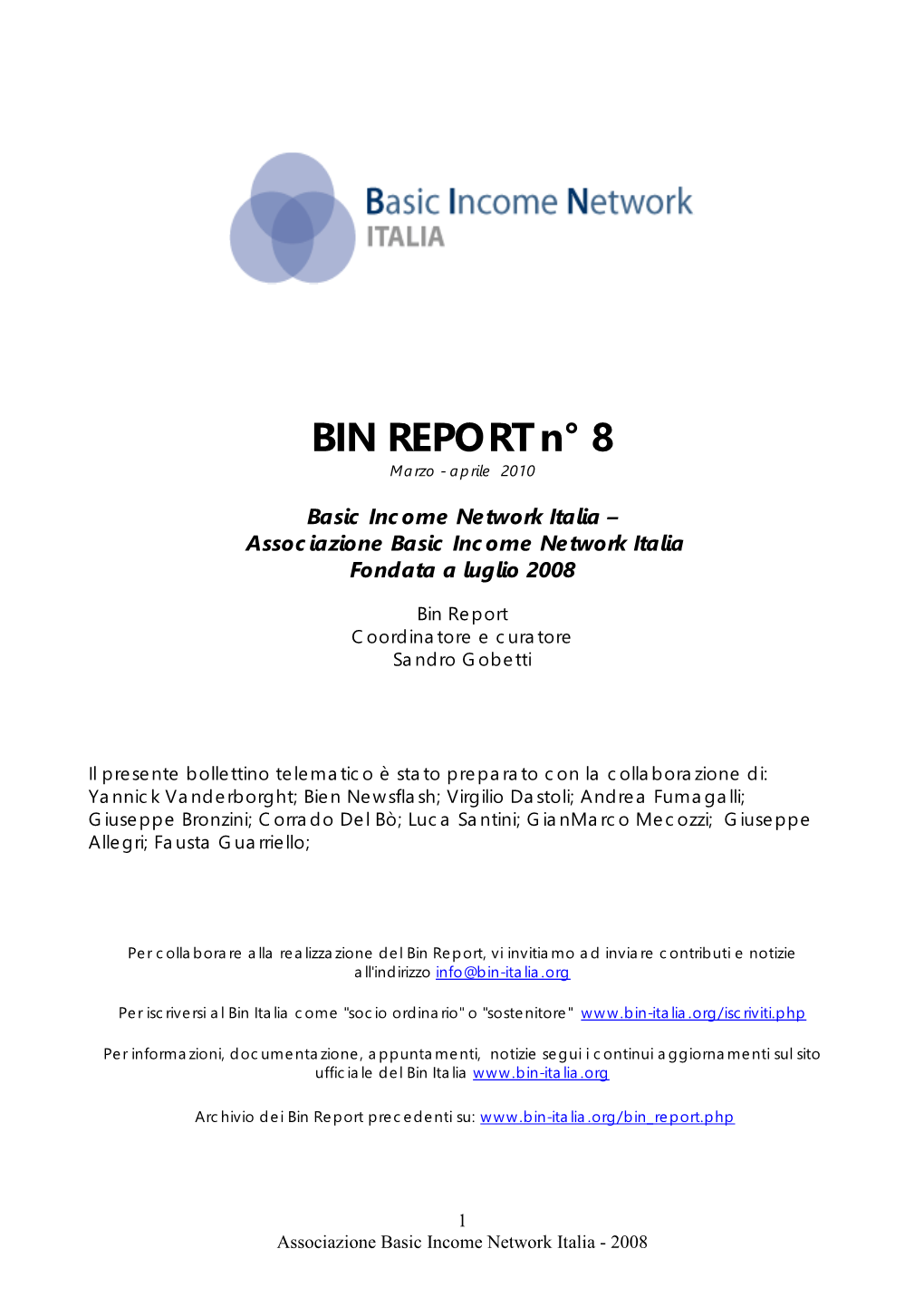 BIN REPORT N° 0