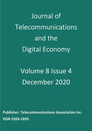 Journal of Telecommunications and the Digital Economy Volume 8