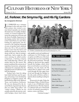 Culinary Historians of New York• JC Forkner, the Smyrna