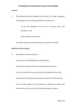 Constitution of the Judicial Council for Scotland