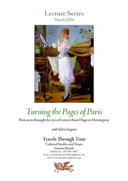 Turning the Pages of Paris Paris Seen Through the Eyes of Writers from Hugo to Hemingway