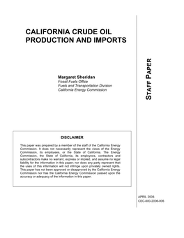 California Crude Oil Production and Imports