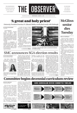Smc Announces Sga Election Results Mcglinn Senior Dies Tuesday