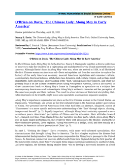 The Chinese Lady: Afong Moy in Early America'