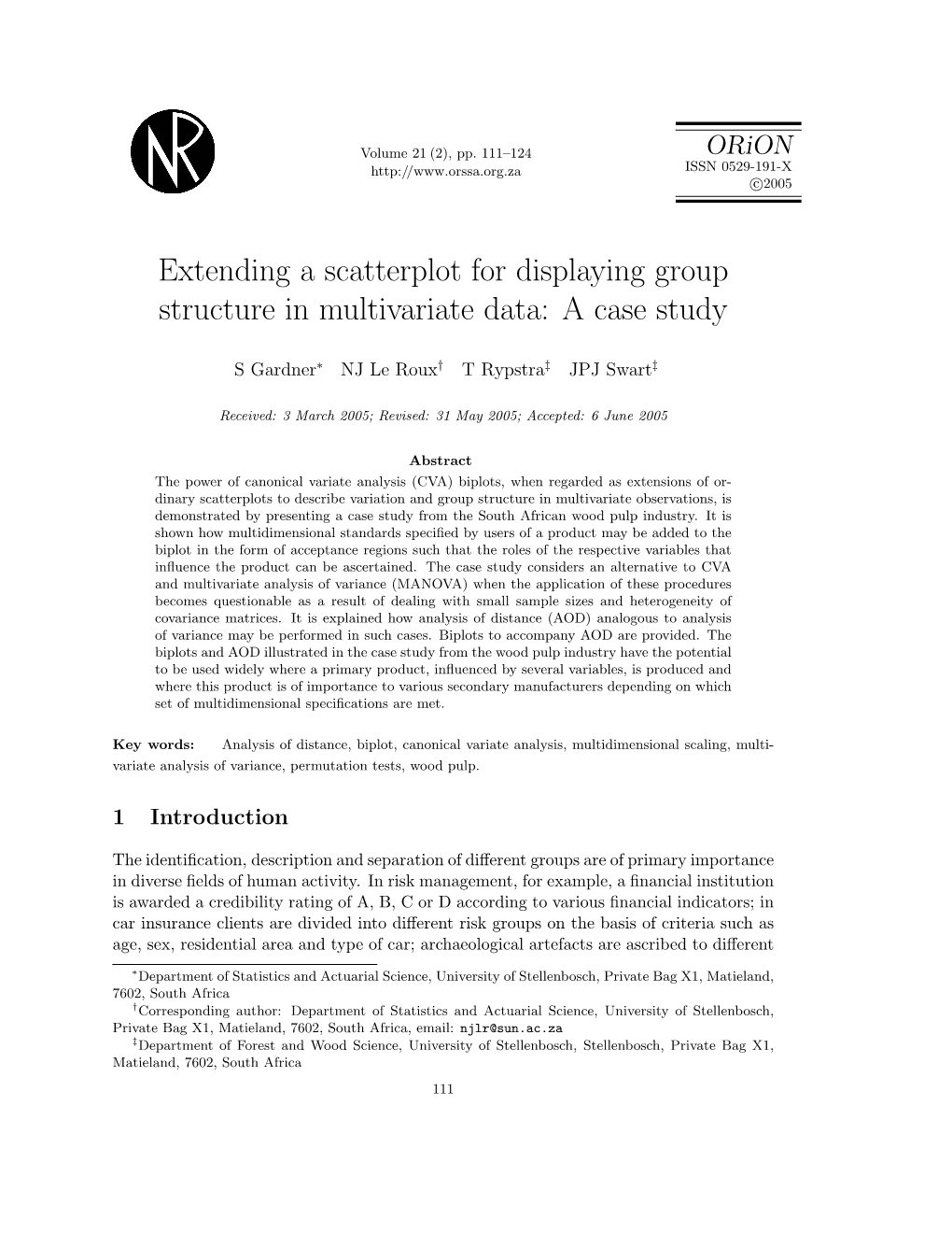 Extending a Scatterplot for Displaying Group Structure in Multivariate Data: a Case Study