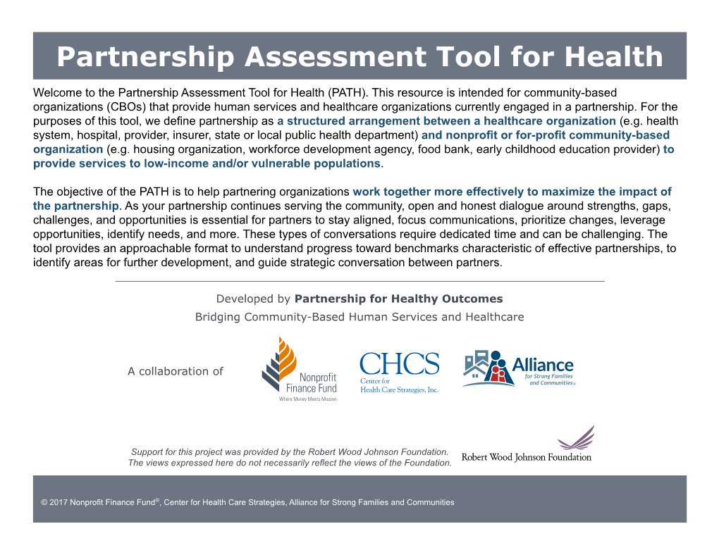 Partnership Assessment Tool for Health