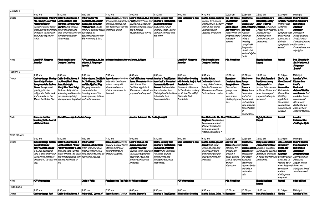 WCNY Multi Channel Grid