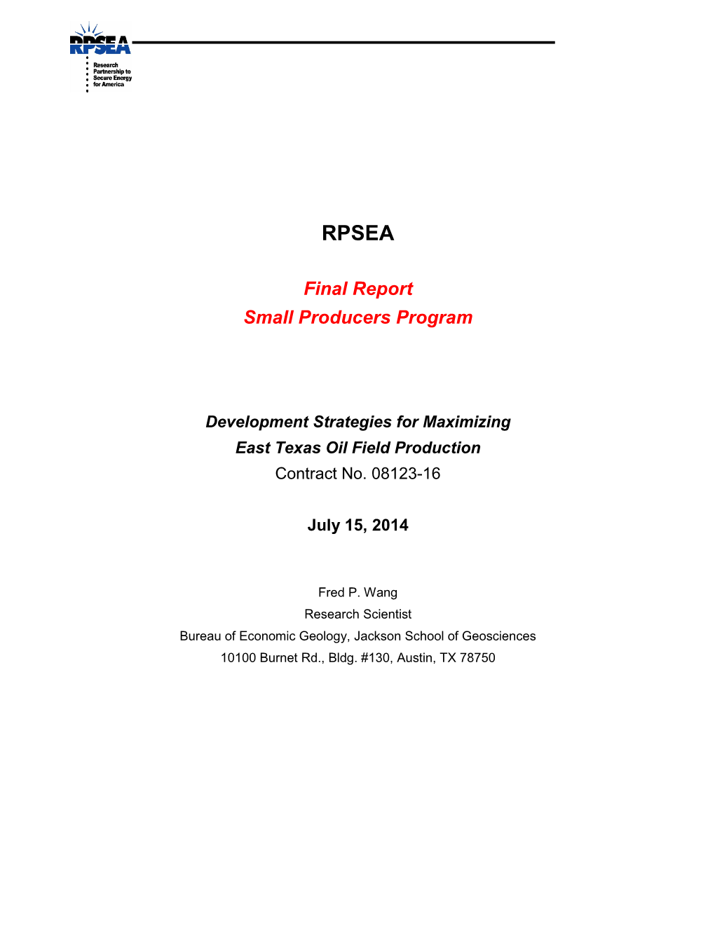 Final Report Small Producers Program