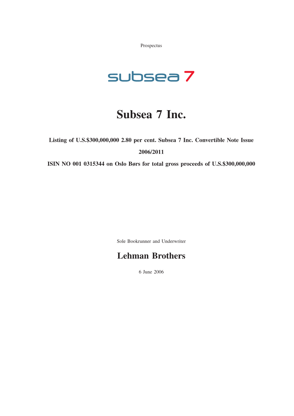 Subsea 7 Inc