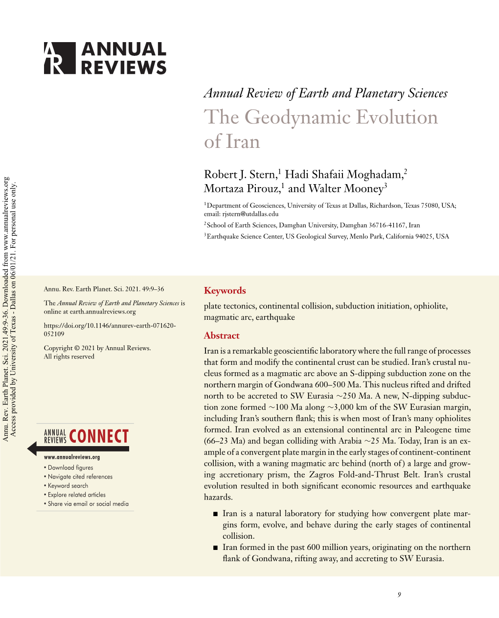 The Geodynamic Evolution of Iran