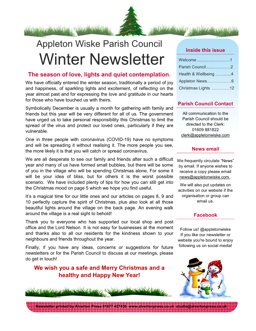 Parish Council Winter Newsletter 2020