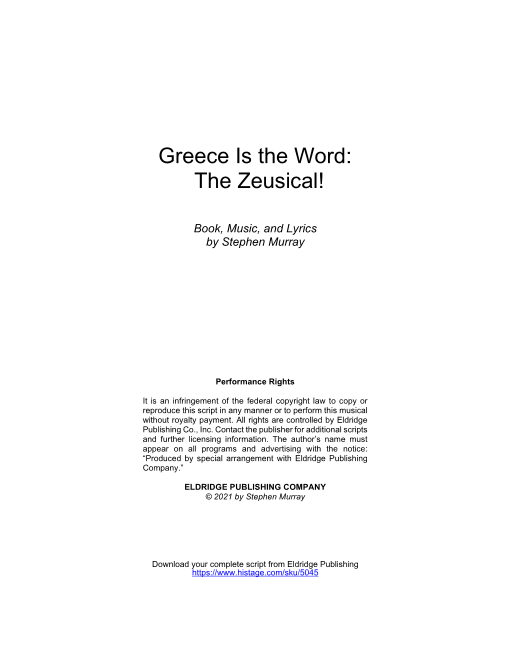 Greece Is the Word: the Zeusical!