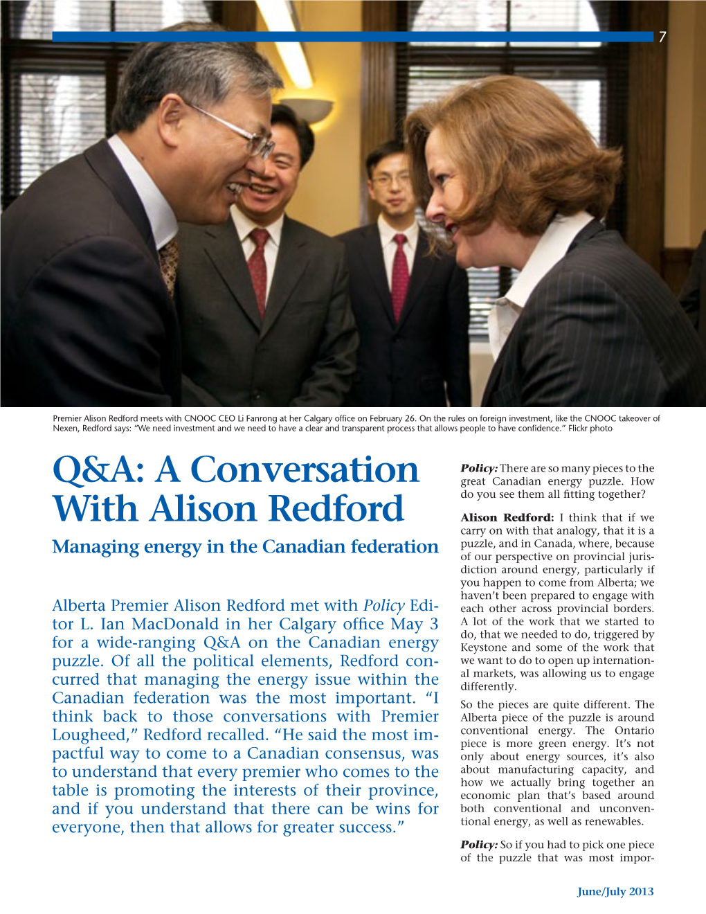 A Conversation with Alison Redford