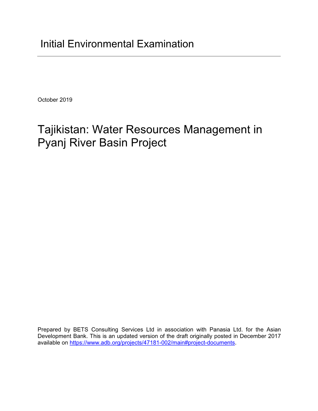 47181-002: Water Resources Management in Pyanj River Basin