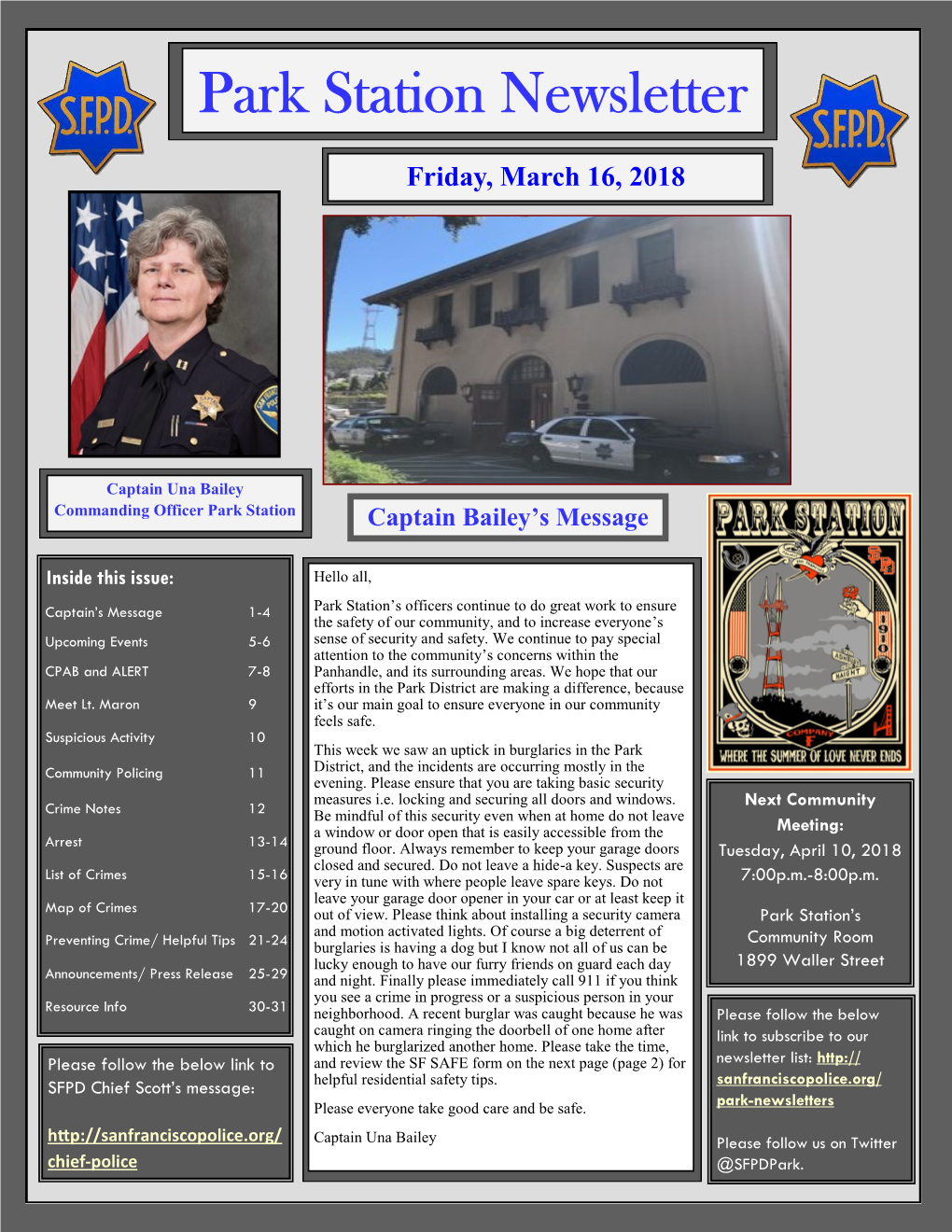 Park Station Newsletter