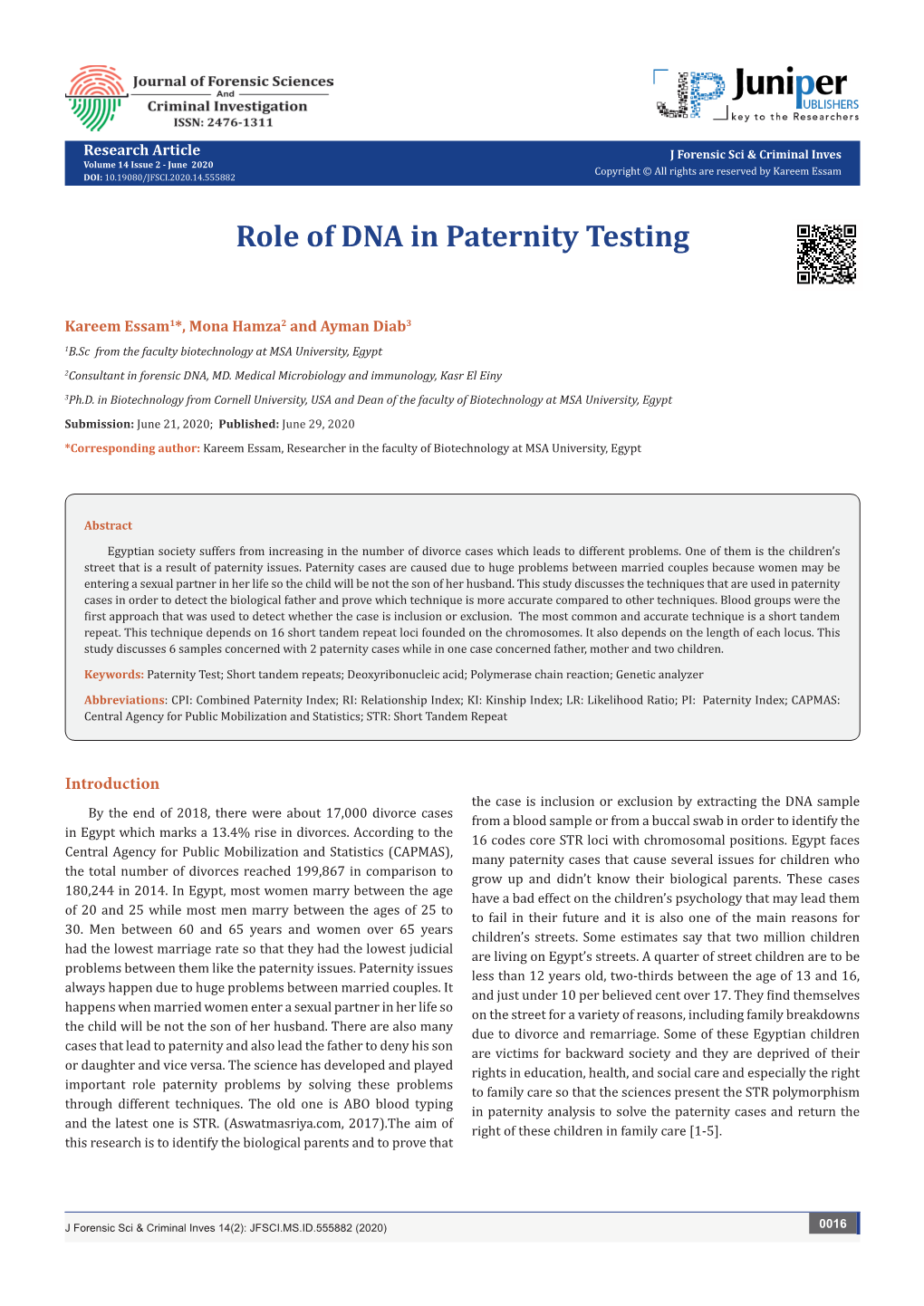 Role of DNA in Paternity Testing