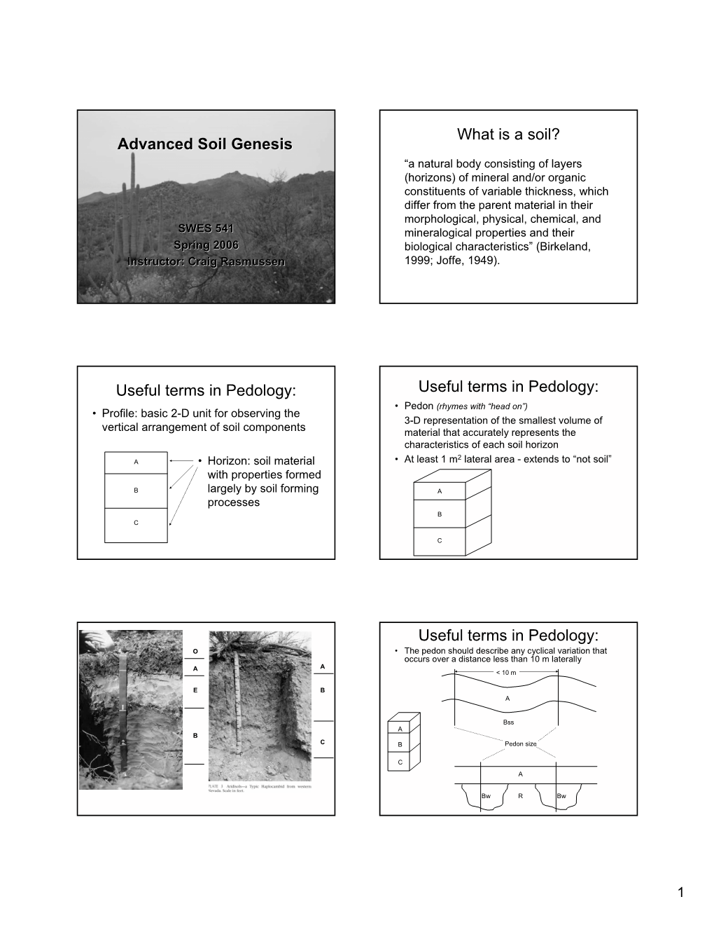 Advanced Soil Genesis What Is a Soil? Useful Terms in Pedology