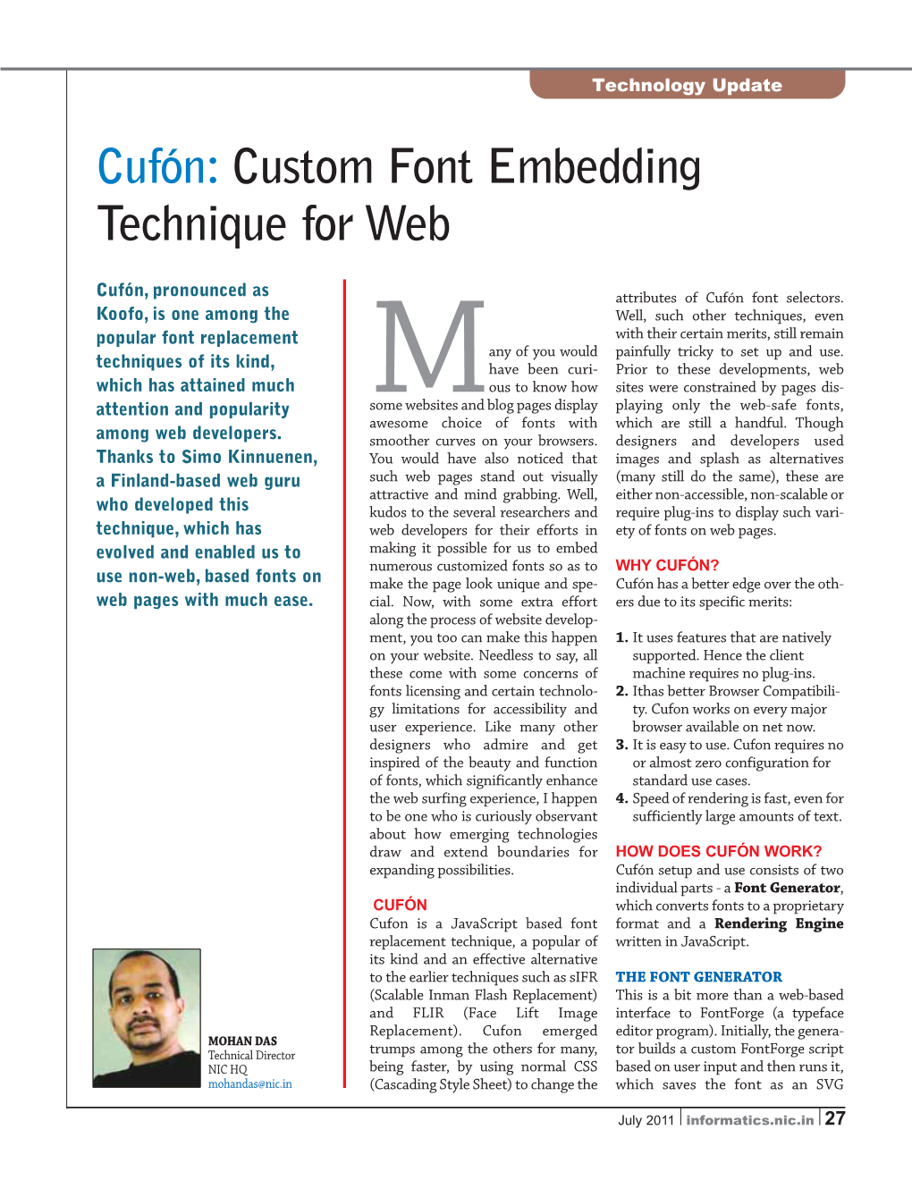 Cufón: Custom Font Embedding Technique for Web