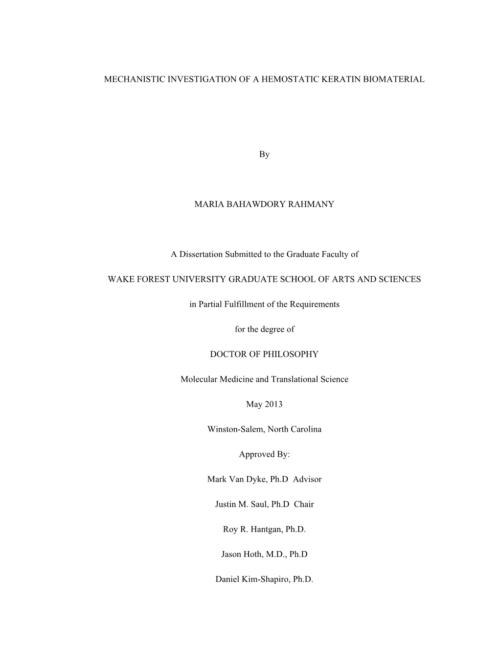 Mechanistic Investigation of a Hemostatic Keratin Biomaterial