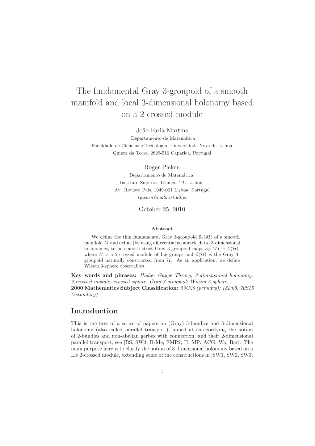 The Fundamental Gray 3-Groupoid of a Smooth Manifold and Local 3-Dimensional Holonomy Based on a 2-Crossed Module