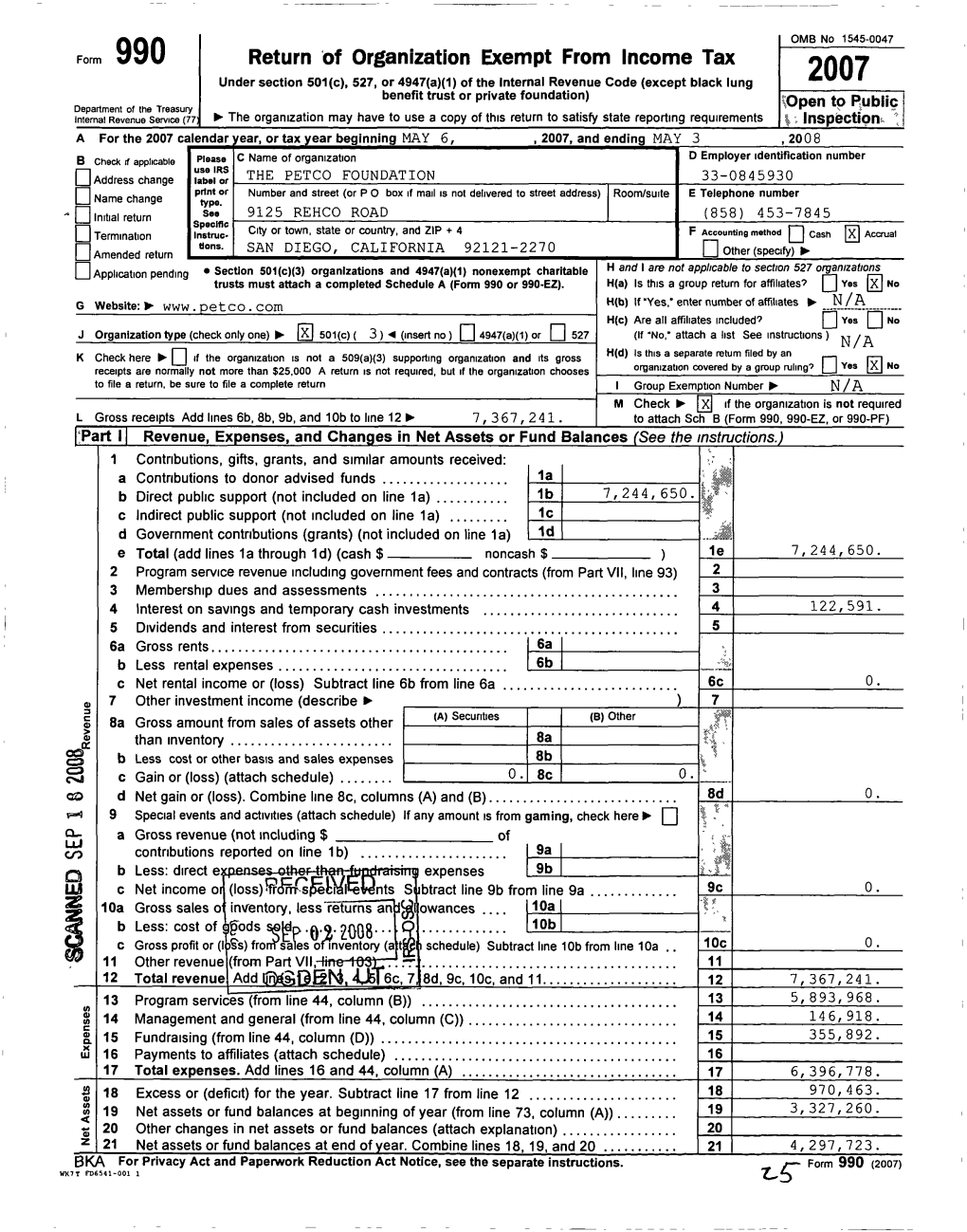 Return of Organization Exempt from Income