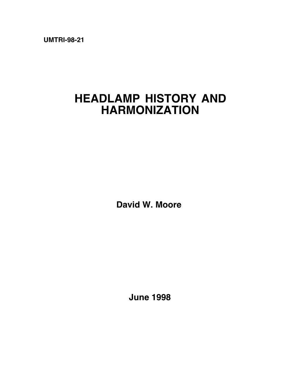 Headlamp History and Harmonization