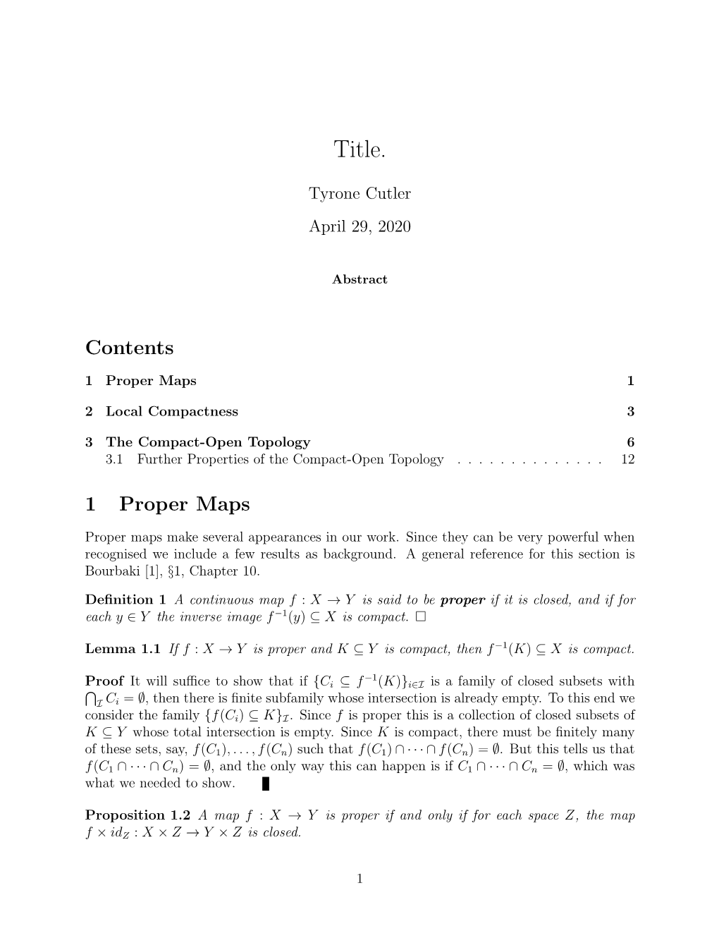 Notes on Point-Set Topology