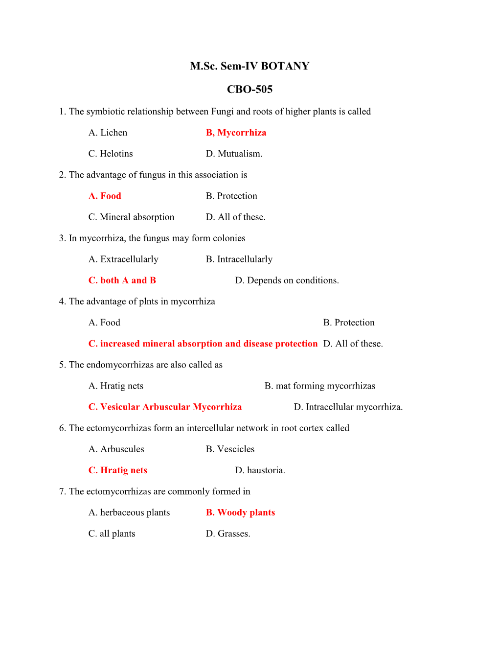 M.Sc. Sem-IV BOTANY CBO-505