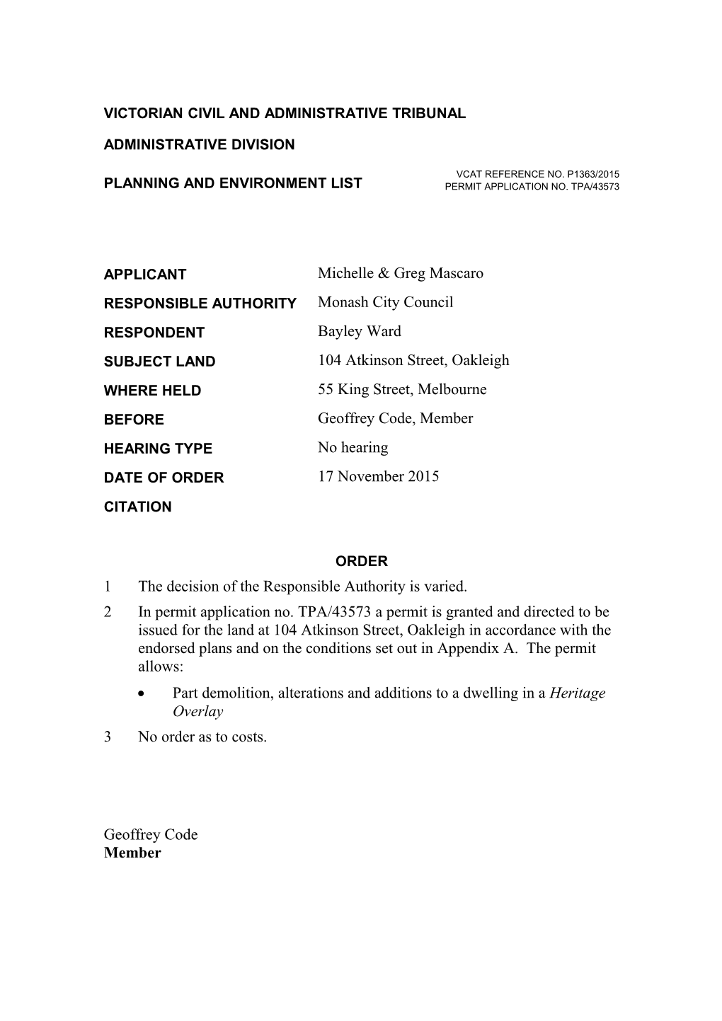 Victorian Civil and Administrative Tribunal s4