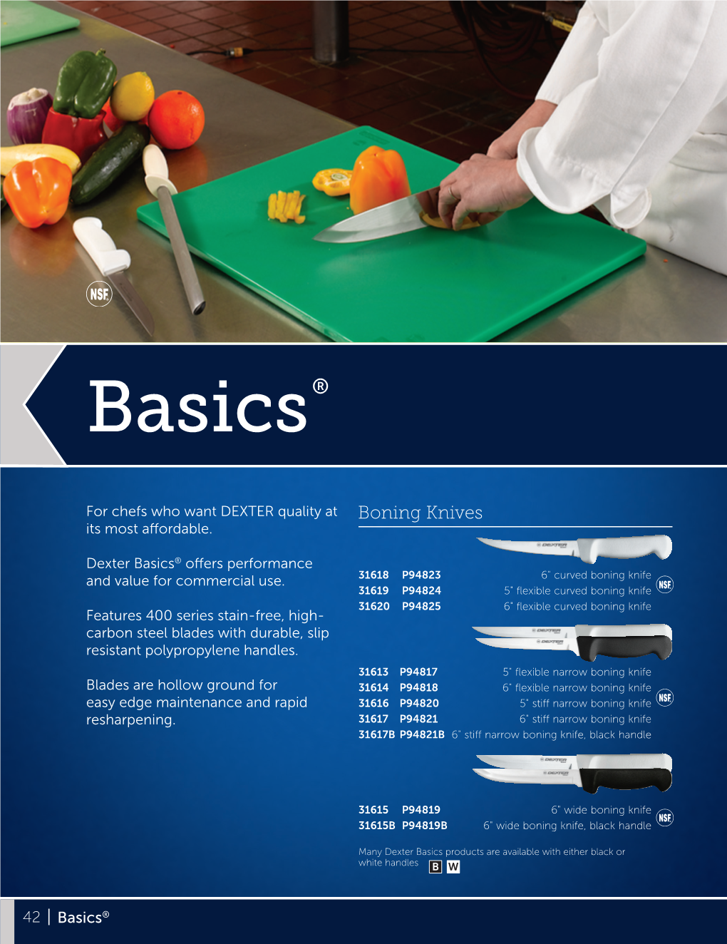 Basics® Offers Performance Cook’S Knives 31618 P94823 6" Curved Boning Knife and Value for Commercial Use