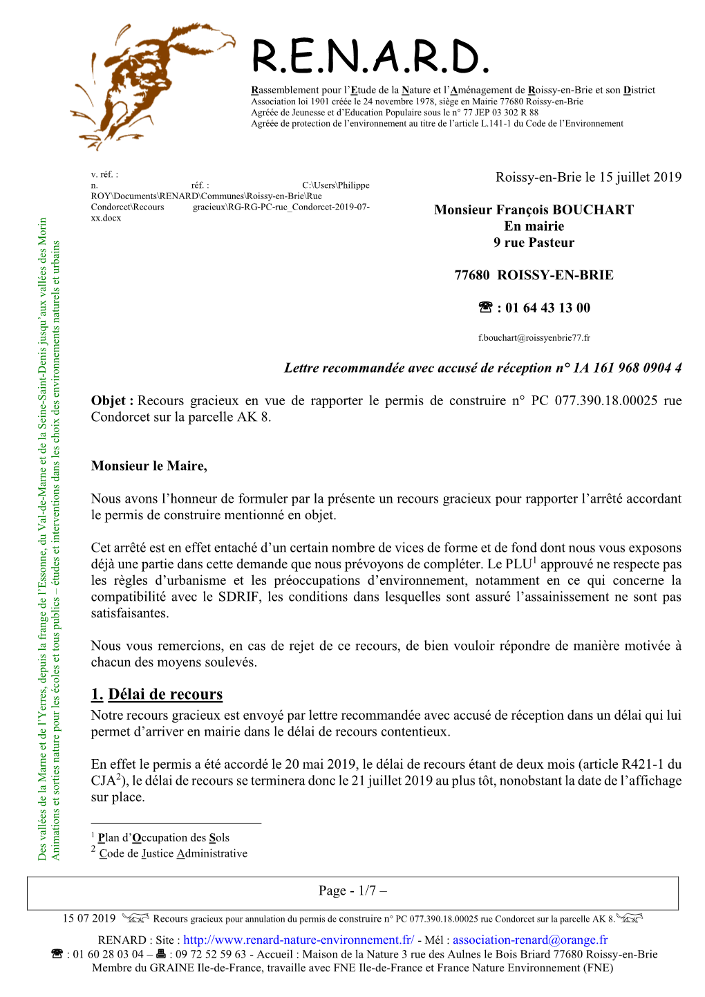 Recours Gracieux Est Envoyé Par Lettre Recommandée Avec Accusé De Réception Dans Un Délai Qui Lui 1