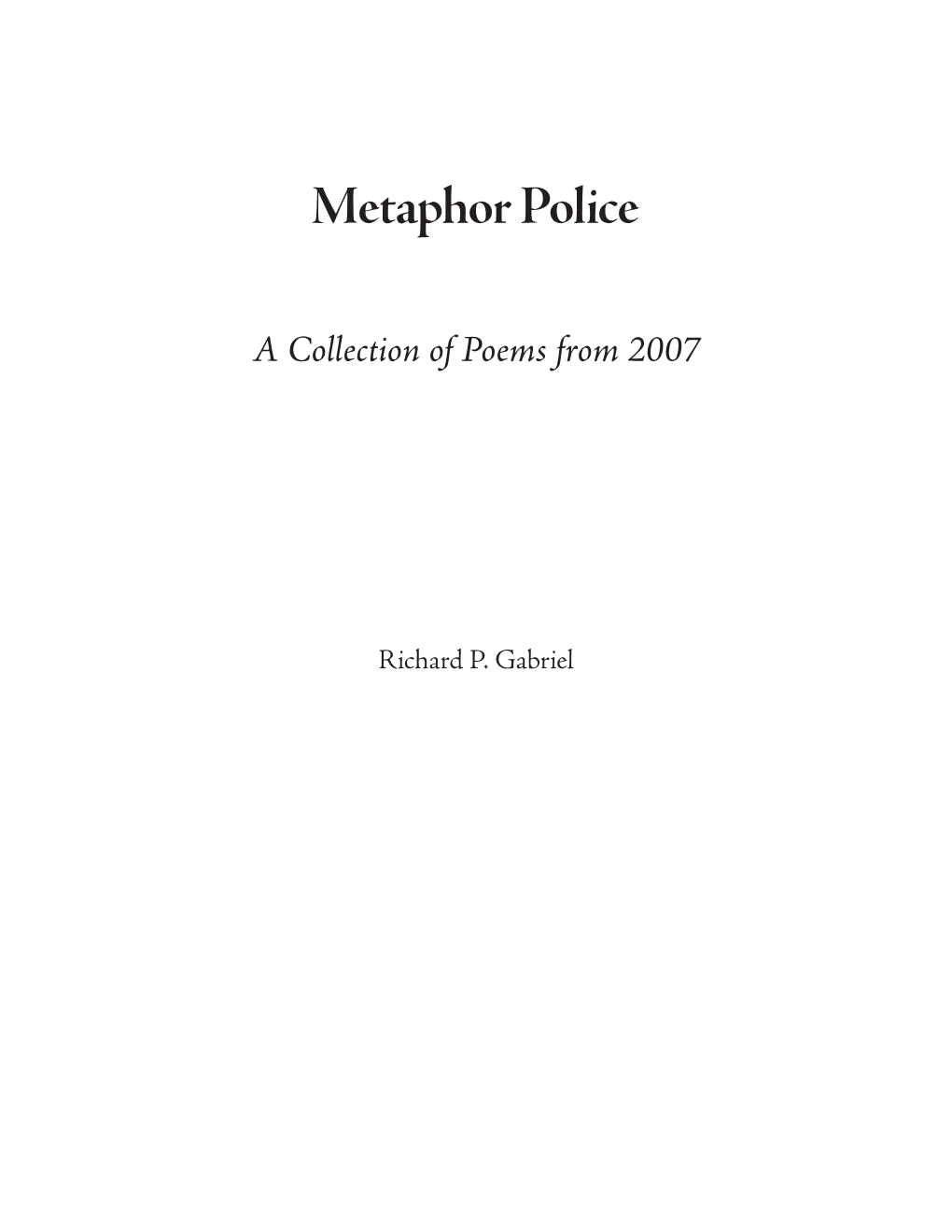 Metaphor Police