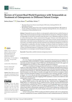 Review of Current Real-World Experience with Teriparatide As Treatment of Osteoporosis in Different Patient Groups