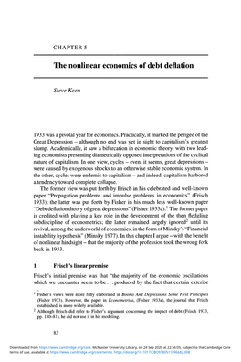 The Nonlinear Economics of Debt Deflation