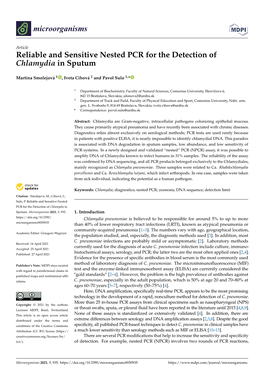 Reliable and Sensitive Nested PCR for the Detection of Chlamydia in Sputum