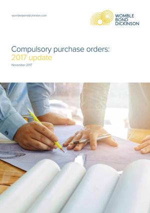 Compulsory Purchase Orders: 2017 Update November 2017 Contents