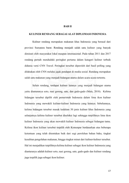 Bab Ii Kuliner Rendang Sebagai Alat Diplomasi Indonesia