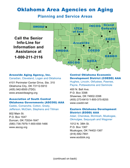 Oklahoma Area Agencies on Aging Planning and Service Areas