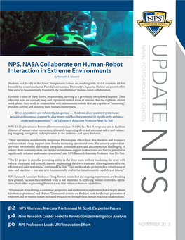 NPS, NASA Collaborate on Human-Robot Interaction in Extreme Environments by Kenneth A