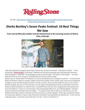 Dierks Bentley's Seven Peaks Festival