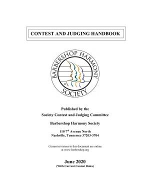 Contest and Judging Handbook