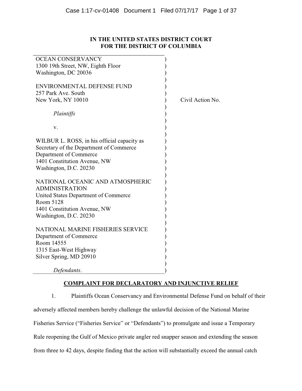 Case 1:17-Cv-01408 Document 1 Filed 07/17/17 Page 1 of 37