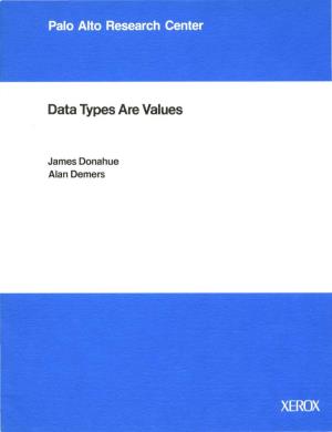 Data Types Are Values
